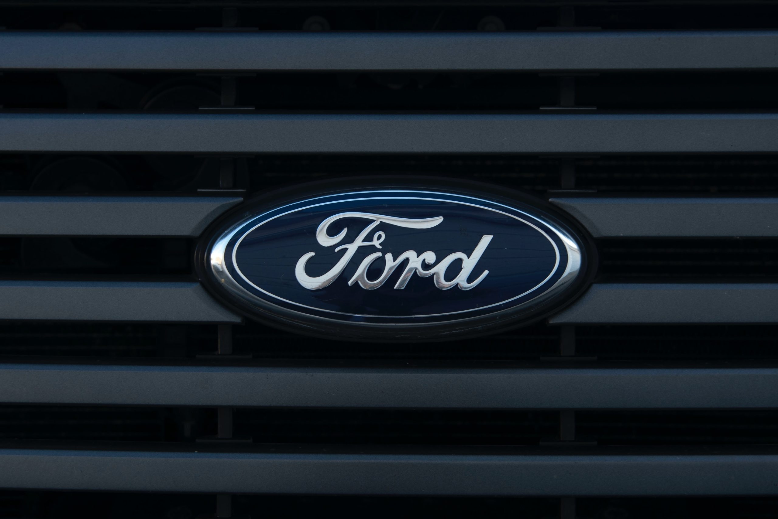 close up of Ford logo